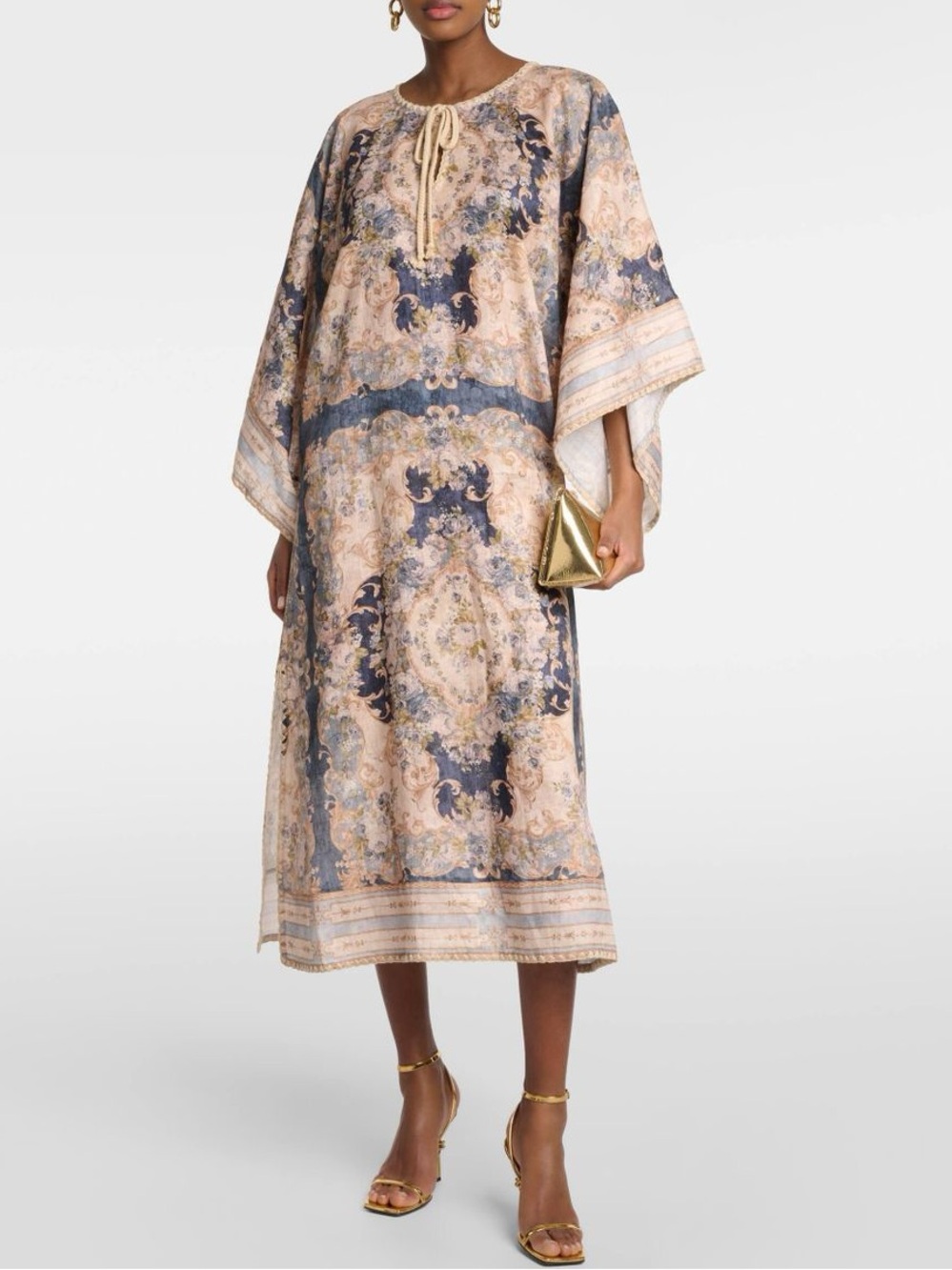 Zimmermann August Kaftan Midi Dress in Linen - Picture 2 of 11